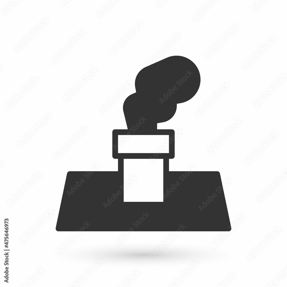 Grey Christmas chimney icon isolated on white background. Merry Christmas and Happy New Year. Vector Grey Christmas chimney icon isolated on white background. Merry Christmas and Happy New Year. Vector
