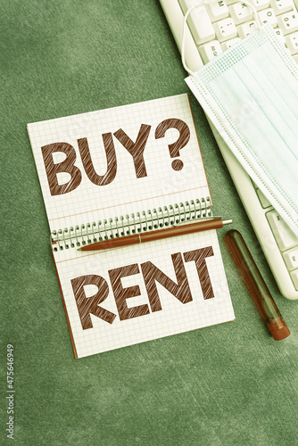 Fotografie, Obraz Text sign showing Buy Question Rent