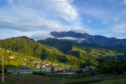 Sosodikon hill, Kundasang, Sabah. Popular hiking destination with a great view of Mount Kinabalu photo