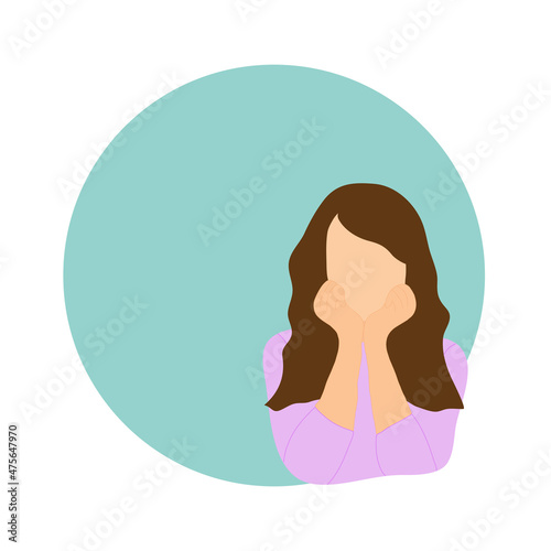 Vector illustration of a woman with flat design concept doing nothing