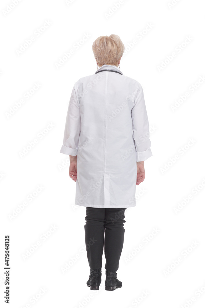 in full growth. competent doctor in a white coat. in full growth. competent doctor in a white coat.