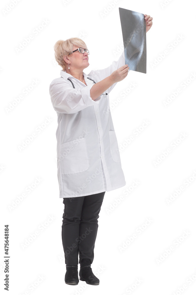 in full growth. competent doctor with an x-ray. in full growth. competent doctor with an x-ray.