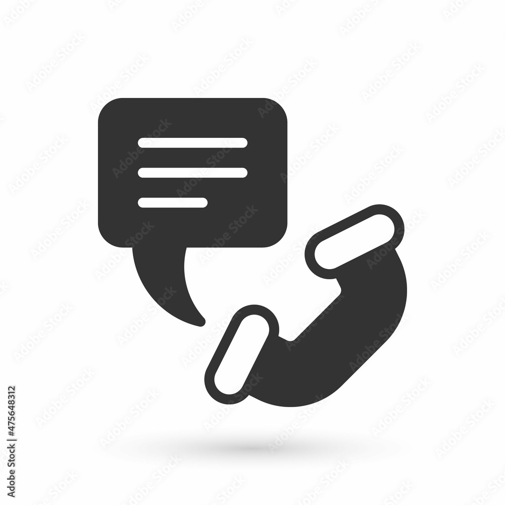 Grey Telephone 24 hours support icon isolated on white background. All-day customer support call-center. Full time call services. Vector
