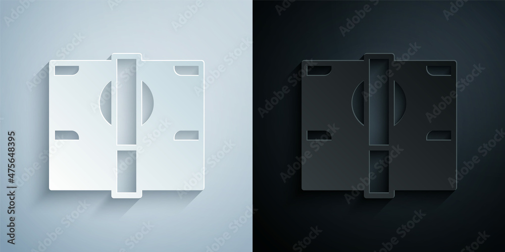 Paper cut Stacks paper money cash icon isolated on grey and black background. Money banknotes stacks. Bill currency. Paper art style. Vector Paper cut Stacks paper money cash icon isolated on grey and black background. Money banknotes stacks. Bill currency. Paper art style. Vector