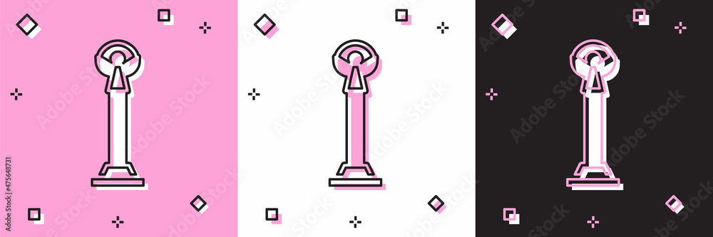 Set Monument of Independence in Kiev icon isolated on pink and white, black background. Kyiv, Ukraine. Vector Set Monument of Independence in Kiev icon isolated on pink and white, black background. Kyiv, Ukraine. Vector