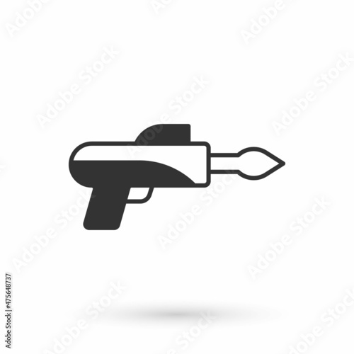 Grey Fishing harpoon icon isolated on white background. Fishery manufacturers for catching fish under water. Diving underwater equipment. Vector