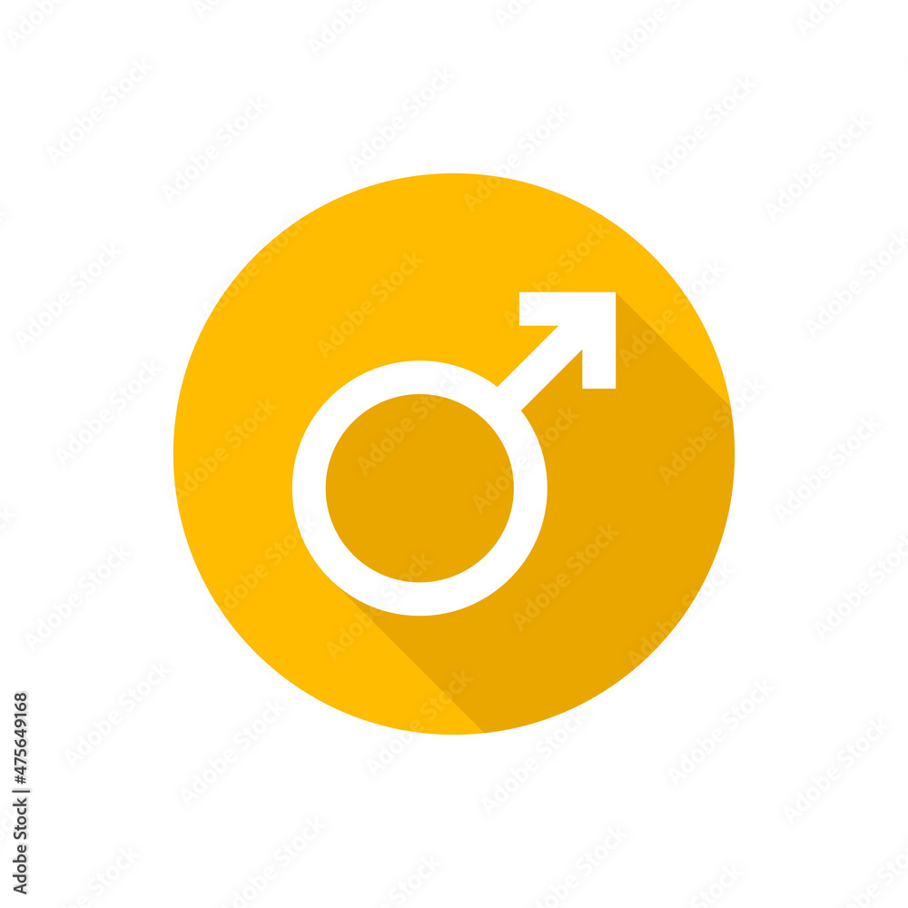 Male gender flat vector button icon Male gender flat vector button icon