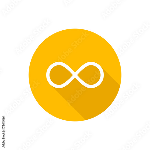 Infinity flat vector button icon photo