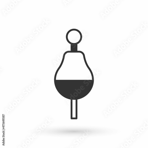 Grey Fishing float icon isolated on white background. Fishing tackle. Vector