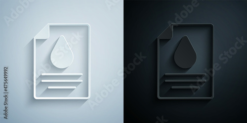 Paper cut Contract money and pen icon isolated on grey and black background. Banking document dollar file finance money page. Paper art style. Vector