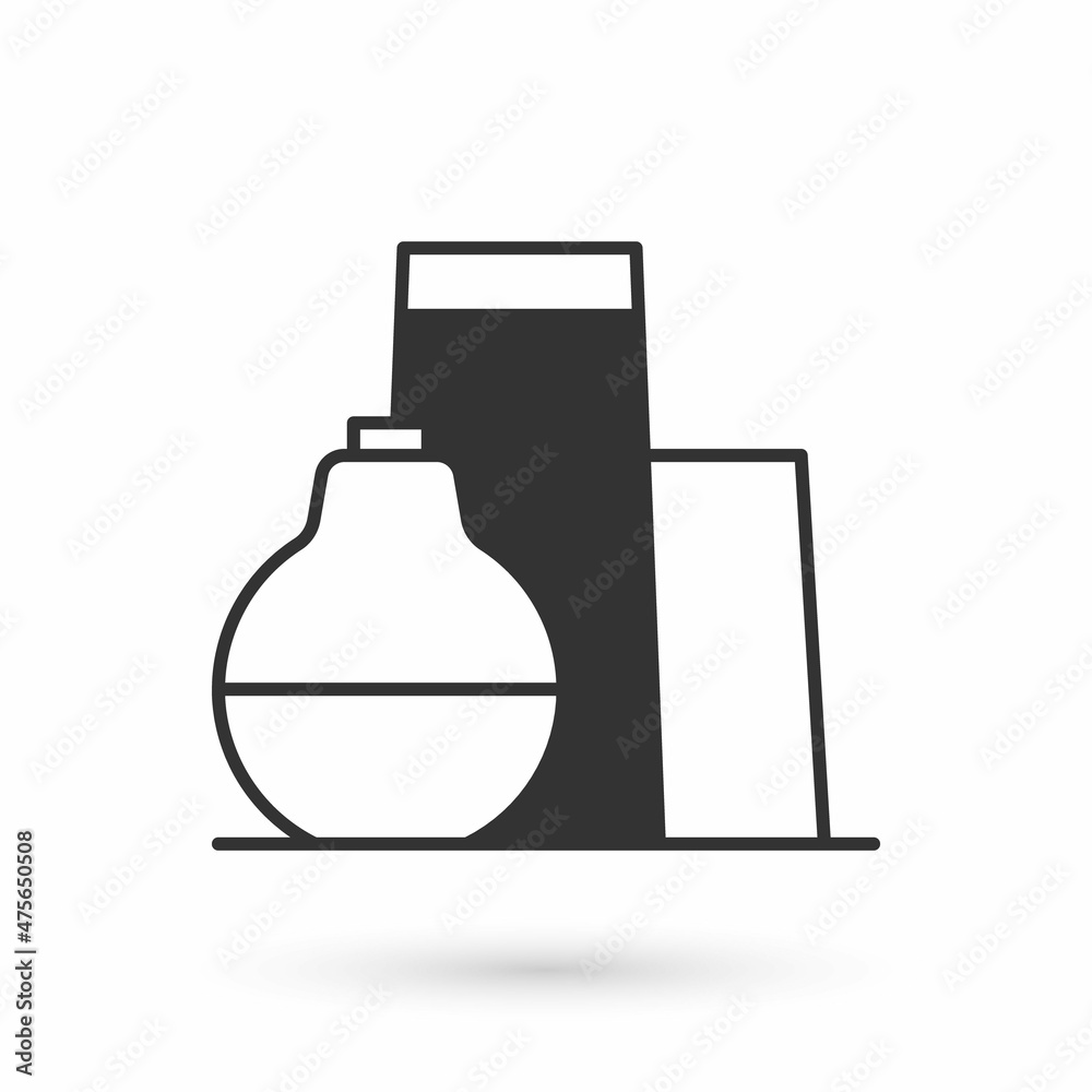 Grey Oil tank storage icon isolated on white background. Vessel tank for oil and gas industrial. Oil tank technology station. Vector Grey Oil tank storage icon isolated on white background. Vessel tank for oil and gas industrial. Oil tank technology station. Vector