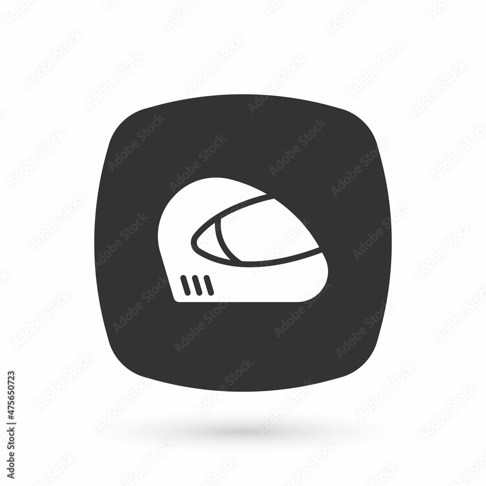 Grey Racing helmet icon isolated on white background. Extreme sport. Sport equipment. Vector Grey Racing helmet icon isolated on white background. Extreme sport. Sport equipment. Vector