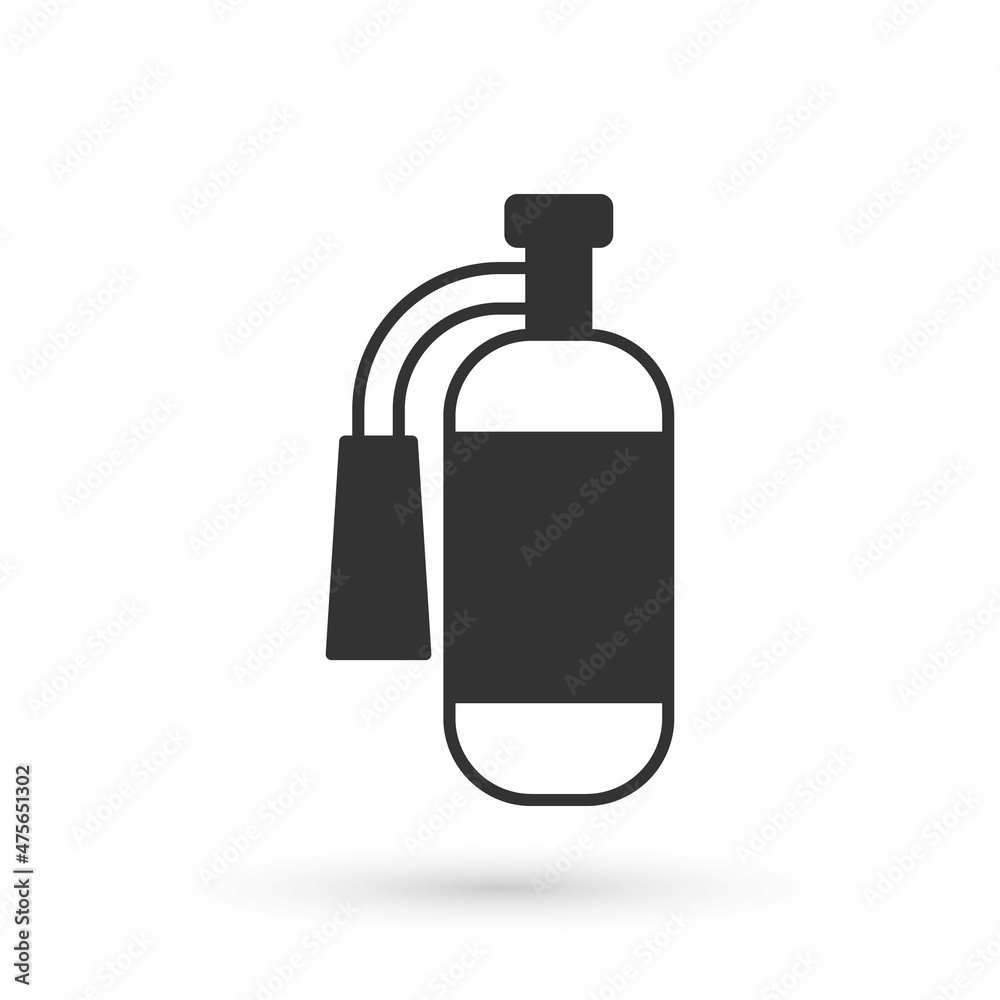 Grey Fire extinguisher icon isolated on white background. Vector Grey Fire extinguisher icon isolated on white background. Vector