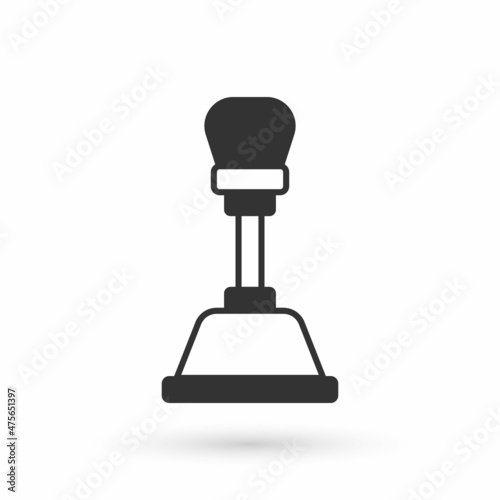 Grey Gear shifter icon isolated on white background. Manual transmission icon. Vector