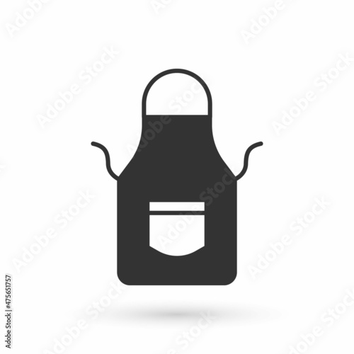 Grey Blacksmith apron icon isolated on white background. Protective clothing and tool worker. Vector