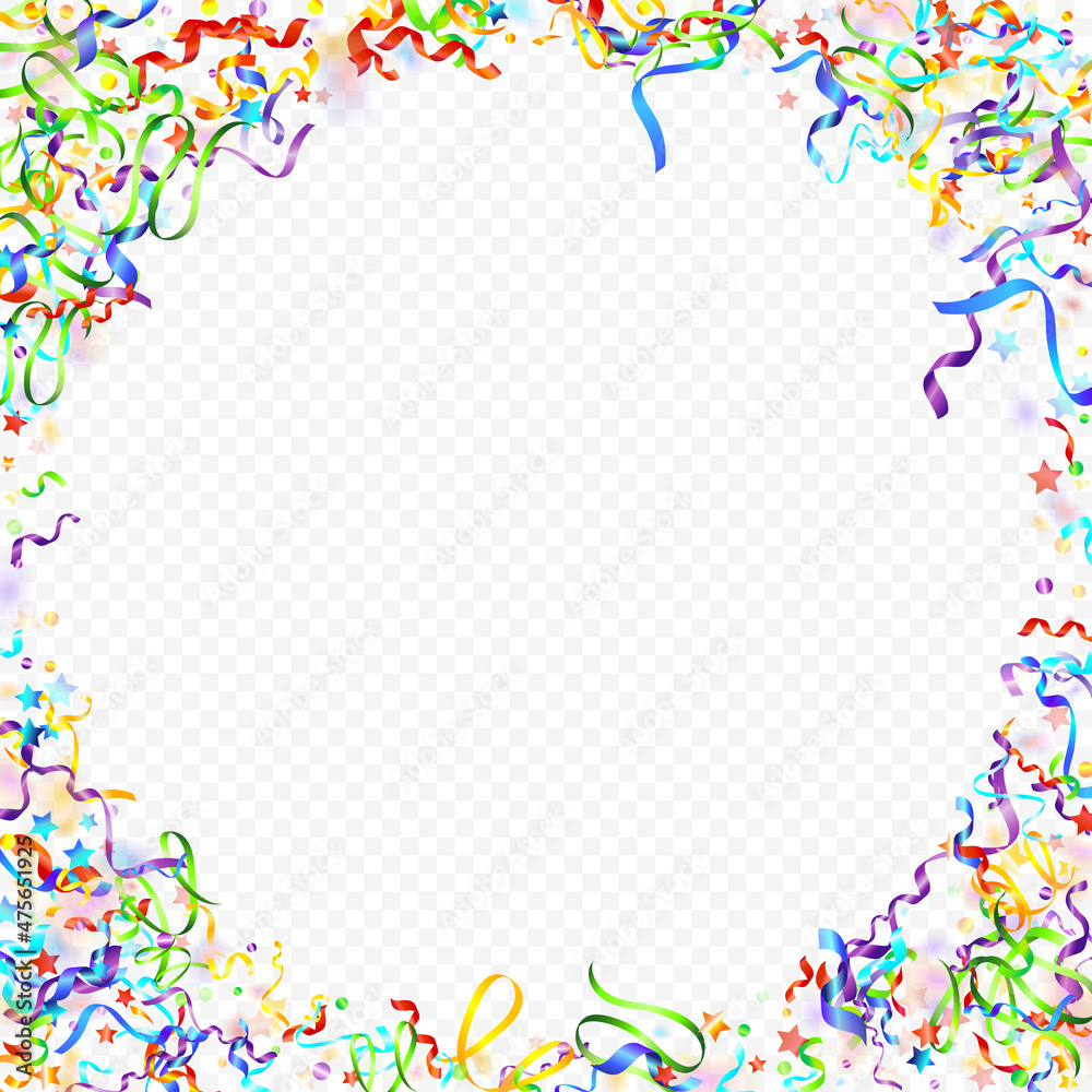 ribbon spiral confetti carnival color shine gift