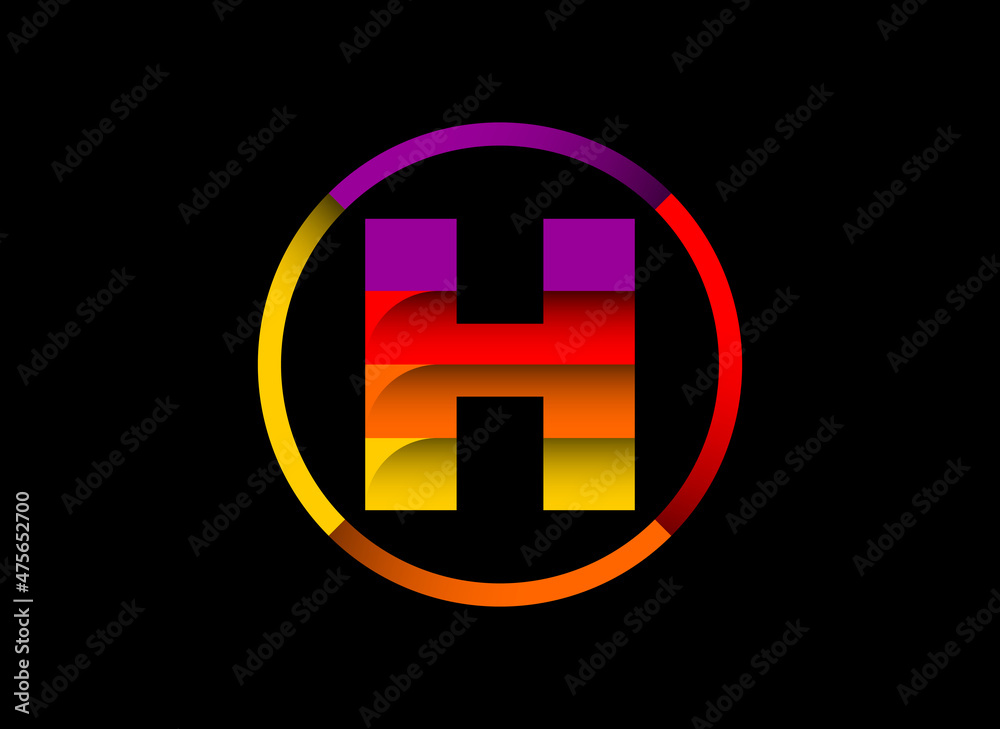 Colorful H monogram letter alphabet in a circle modern vector logo design for business and company Colorful H monogram letter alphabet in a circle modern vector logo design for business and company