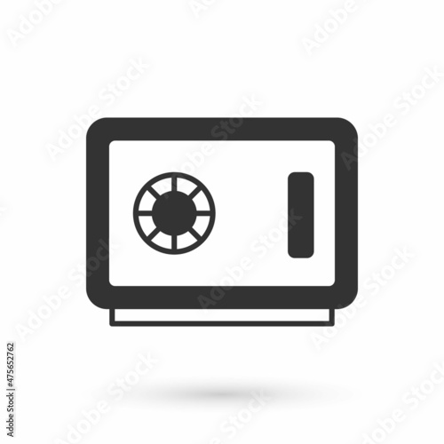 Grey Safe icon isolated on white background. The door safe a bank vault with a combination lock. Reliable Data Protection. Vector