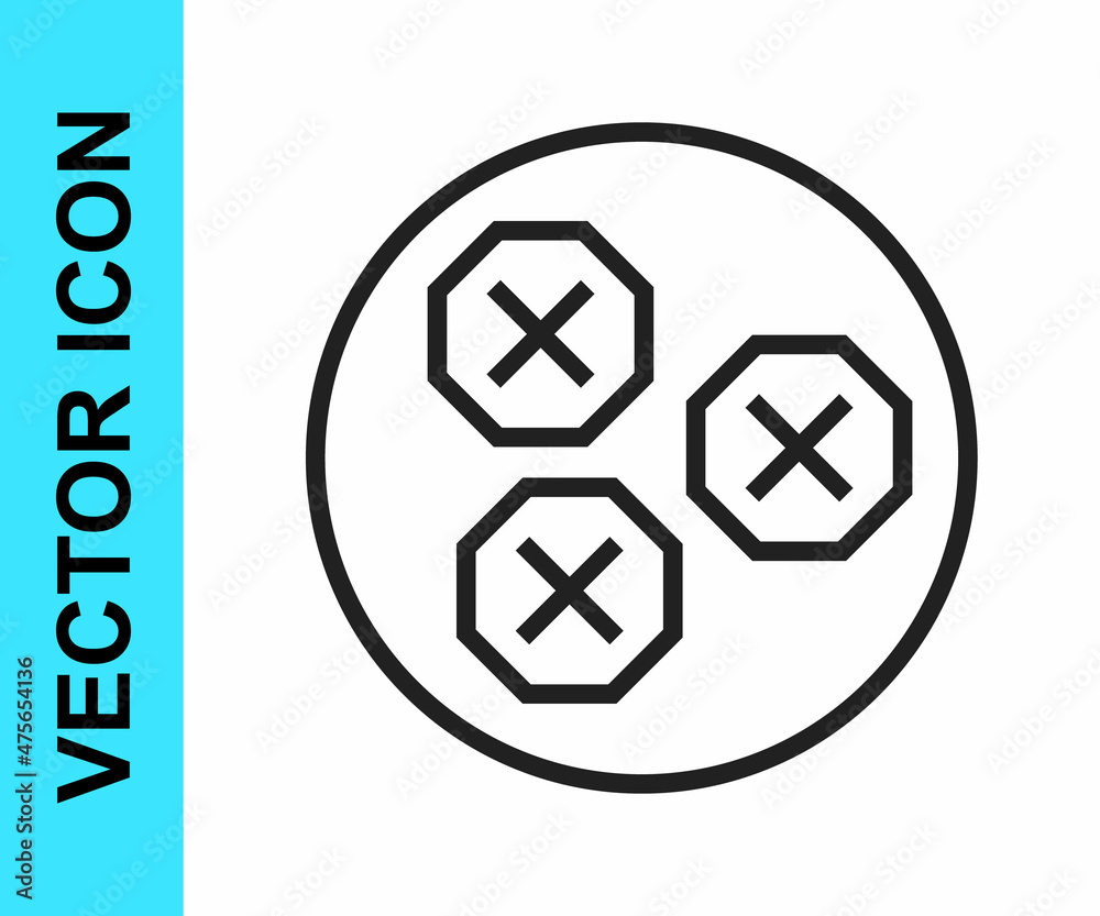 Black line Wonton icon isolated on white background. Chinese food. Vector Black line Wonton icon isolated on white background. Chinese food. Vector