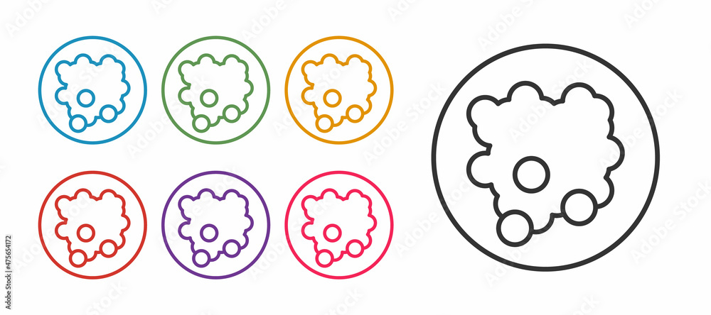 Set line Rice in a bowl icon isolated on white background. Traditional Asian food. Set icons colorful. Vector Set line Rice in a bowl icon isolated on white background. Traditional Asian food. Set icons colorful. Vector