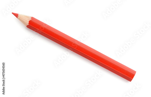 Top view of red pencil photo