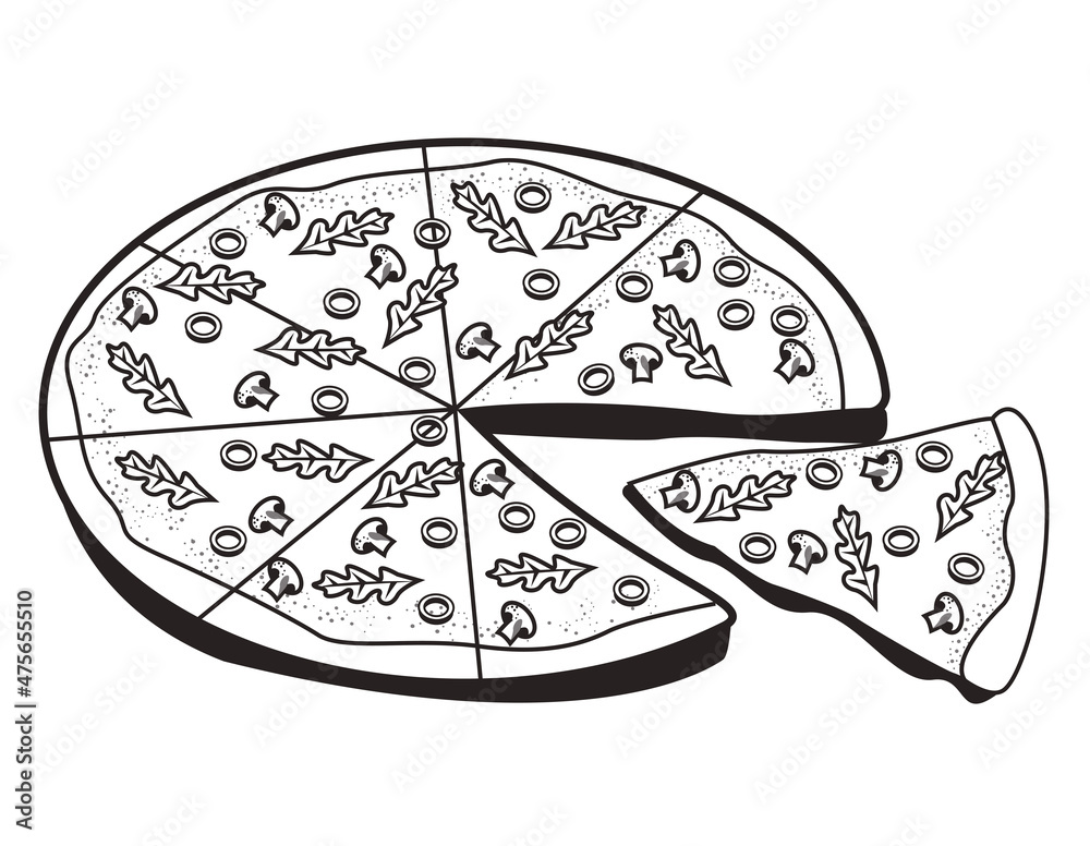portioned italian pizza
