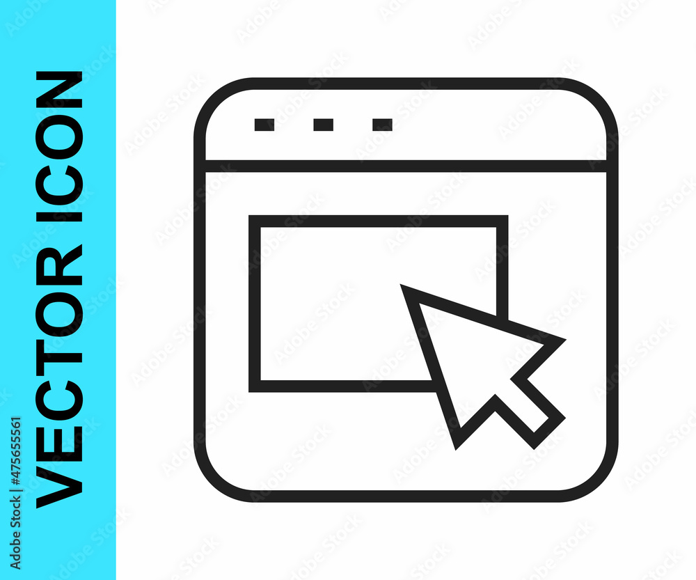Black line Advertising icon isolated on white background. Concept of marketing and promotion process. Responsive ads. Social media advertising. Vector Black line Advertising icon isolated on white background. Concept of marketing and promotion process. Responsive ads. Social media advertising. Vector