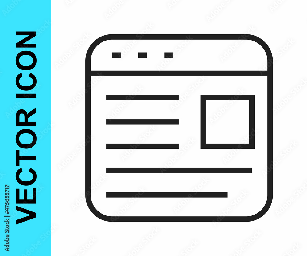 Black line Advertising icon isolated on white background. Concept of marketing and promotion process. Responsive ads. Social media advertising. Vector Black line Advertising icon isolated on white background. Concept of marketing and promotion process. Responsive ads. Social media advertising. Vector