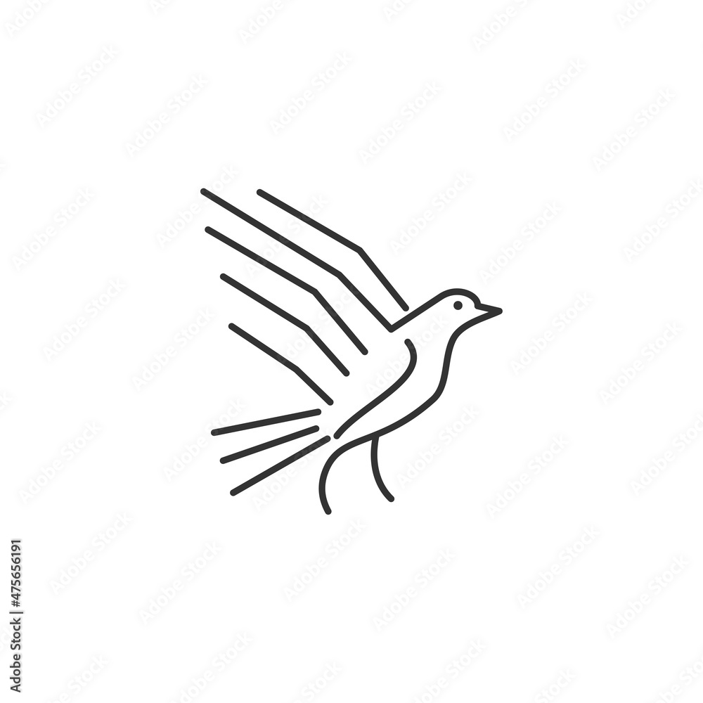 Dove Pigeon standing Line Icon Template Isolated Dove Pigeon standing Line Icon Template Isolated