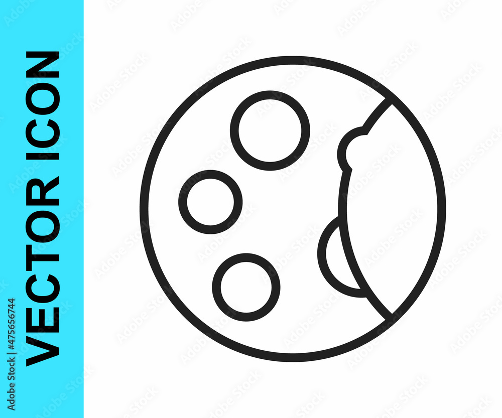 Black line Moon phases icon isolated on white background. Vector Black line Moon phases icon isolated on white background. Vector