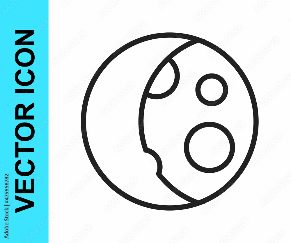 Obraz premium Black line Moon phases icon isolated on white background. Vector