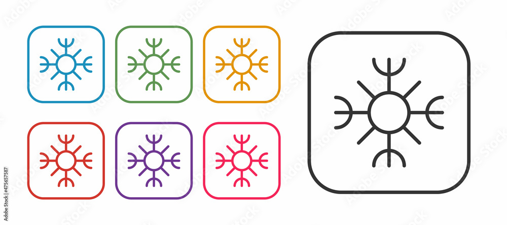 Set line Snowflake icon isolated on white background. Set icons colorful. Vector Set line Snowflake icon isolated on white background. Set icons colorful. Vector