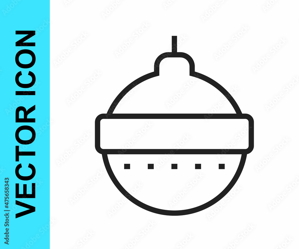 Black line Christmas ball icon isolated on white background. Merry Christmas and Happy New Year. Vector Black line Christmas ball icon isolated on white background. Merry Christmas and Happy New Year. Vector