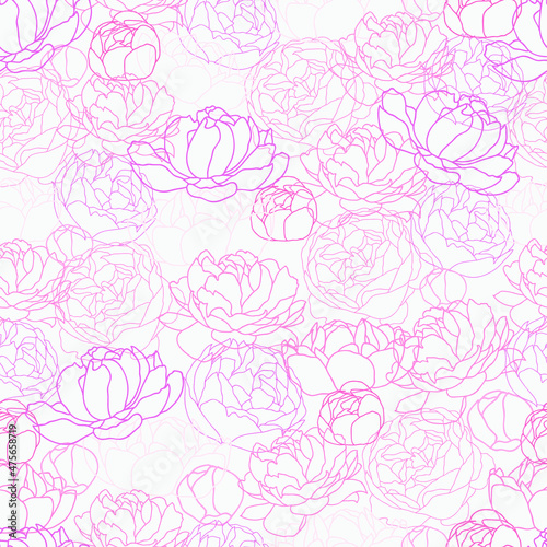 Peonies seamless pattern seamless background 05