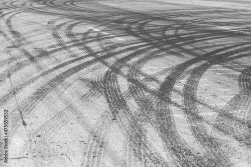 Abstract road background with tracks of tires