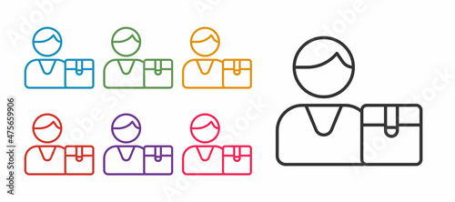 Set line Buyer icon isolated on white background. Set icons colorful. Vector