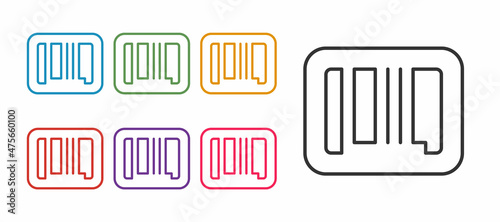Set line Barcode icon isolated on white background. Set icons colorful. Vector