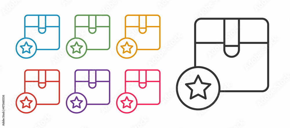 Set line Carton cardboard box icon isolated on white background. Box, package, parcel sign. Delivery and packaging. Set icons colorful. Vector Set line Carton cardboard box icon isolated on white background. Box, package, parcel sign. Delivery and packaging. Set icons colorful. Vector