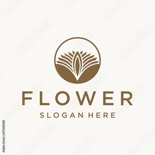 Fototapeta Naklejka Na Ścianę i Meble -  Spa business logo lotus Flower icon design Vector