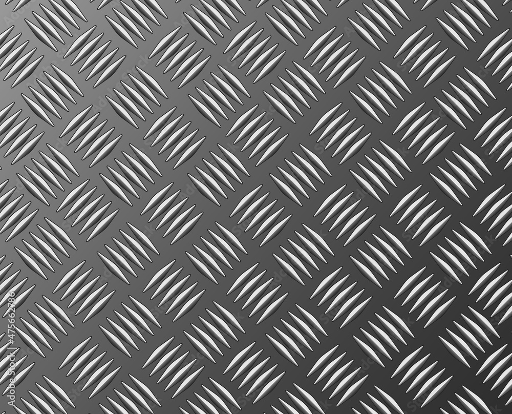 The diamond steel metal sheet texture background, shiny silver metallic vector illustration.