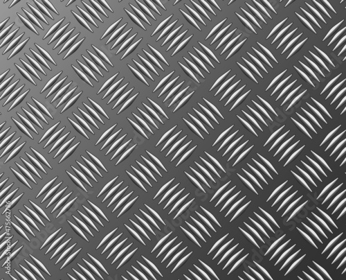 The diamond steel metal sheet texture background, shiny silver metallic vector illustration.