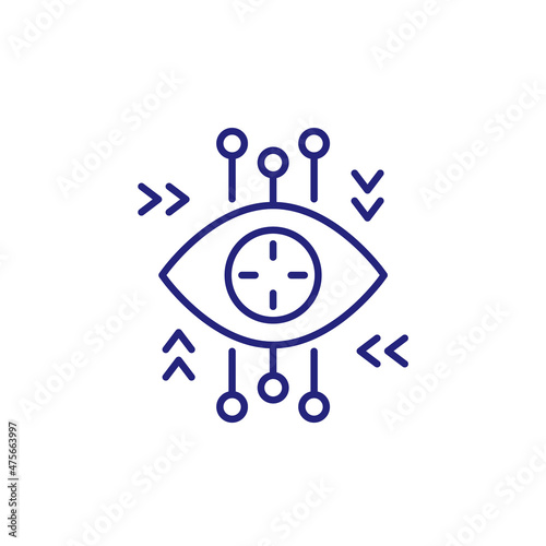 eye tracking, tracker line icon