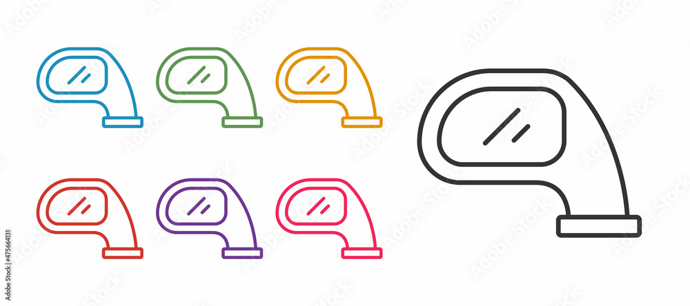 Set line Car mirror icon isolated on white background. Set icons colorful. Vector Set line Car mirror icon isolated on white background. Set icons colorful. Vector