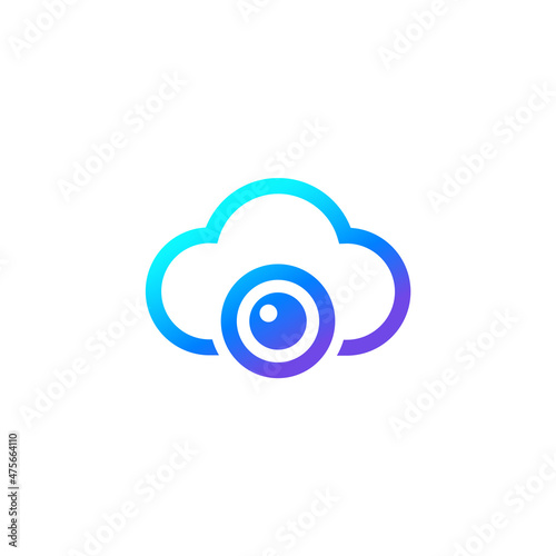 camera and cloud vector logo