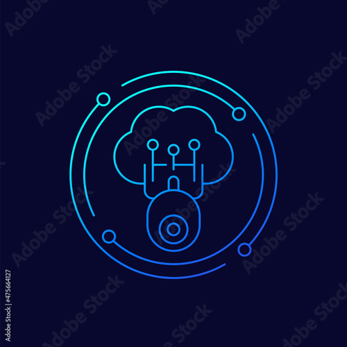 ip camera and a cloud icon, linear design
