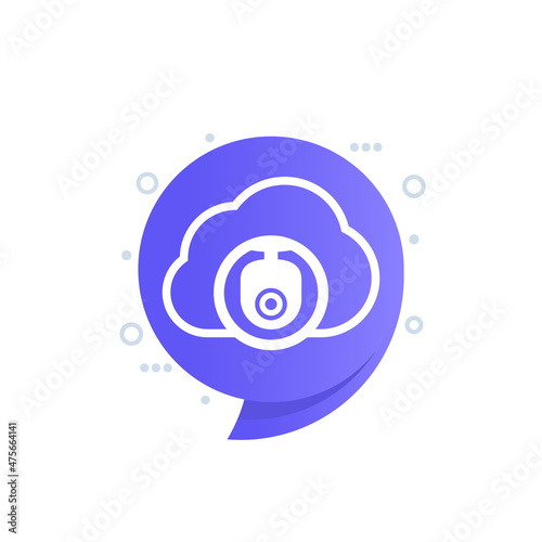 ip camera and a cloud icon, vector
