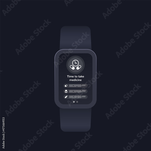 pill reminder medical app in smart watch