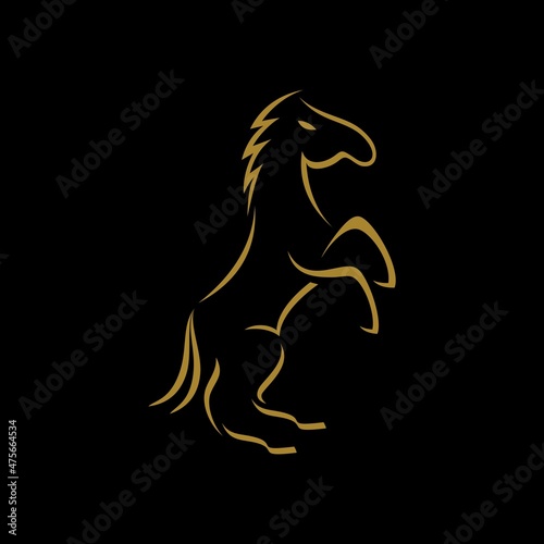 Line Horse Logo Vector