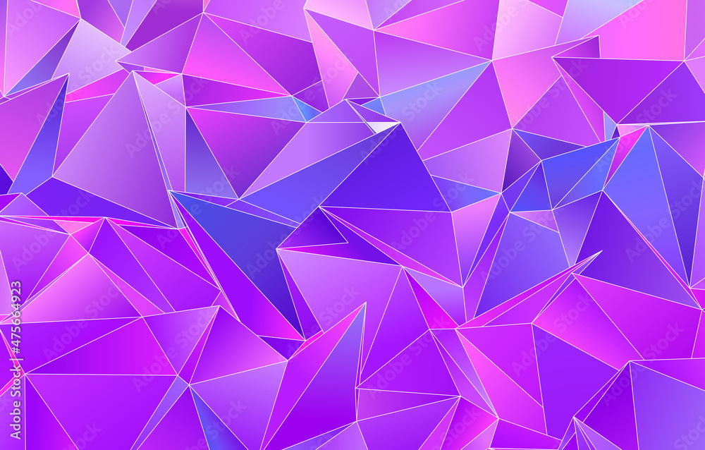 Fototapeta premium 3d Triangles, abstract background. Design wallpaper.