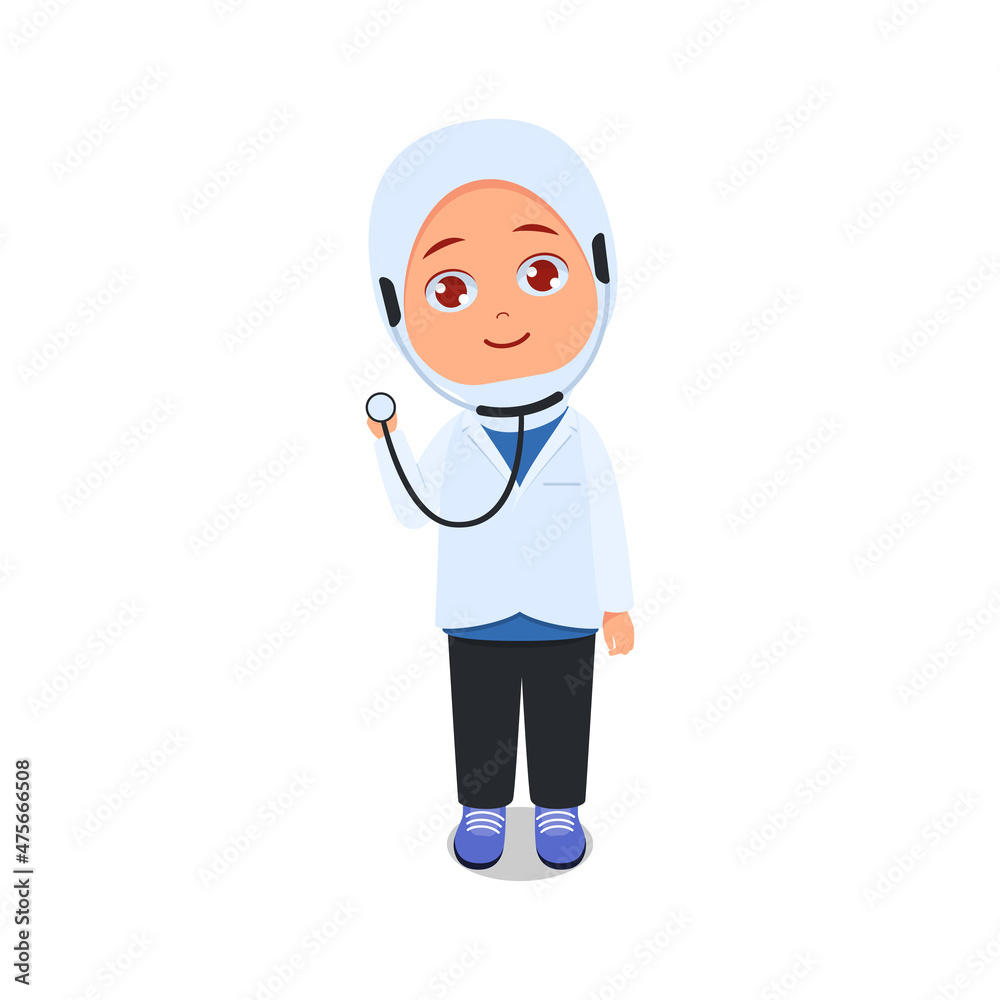 Cute girl doctor posing with a stethoscope